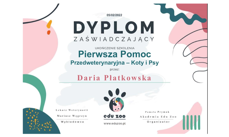 Puchaty Mediator-zoopsycholog  zwierząt domowych Daria Płatkowska