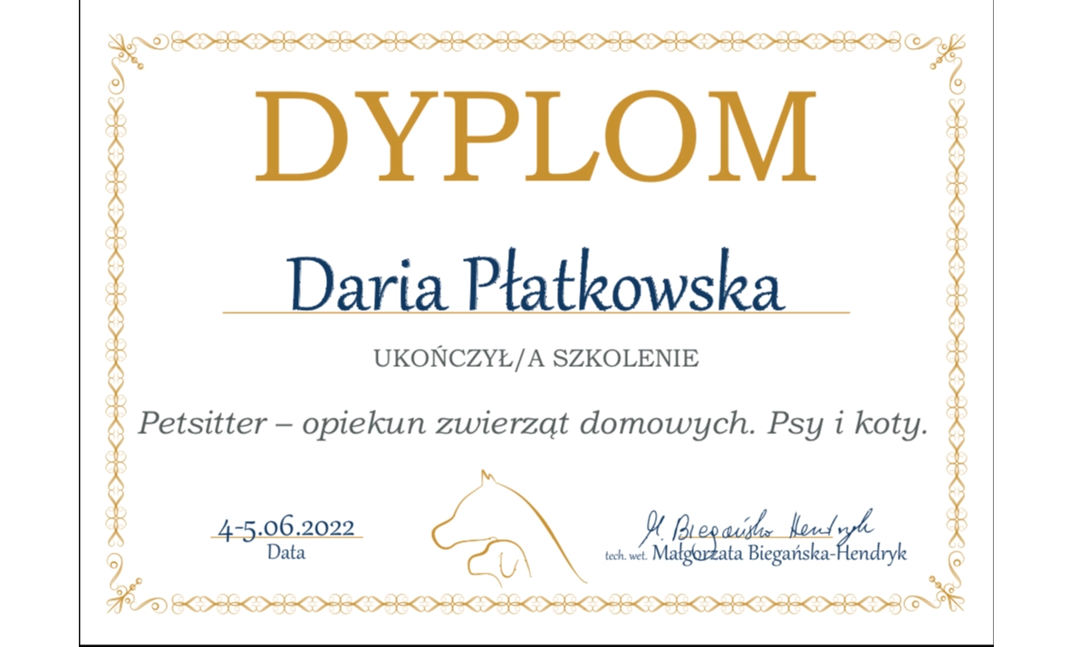 Puchaty Mediator-zoopsycholog  zwierząt domowych Daria Płatkowska